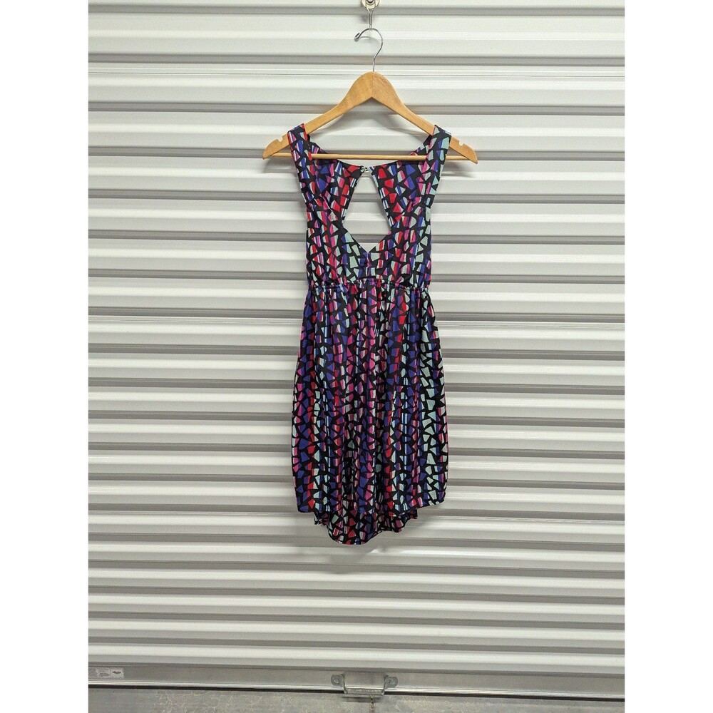 Roxy Y2K Boho Chic Size Medium Prism Colorful Open Back Mini‎ Dress